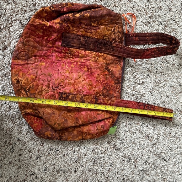 Handmade Pink Orange Tie Dye Quilted Embroidered Boho Bag Hippie Indie - Picture 16 of 16